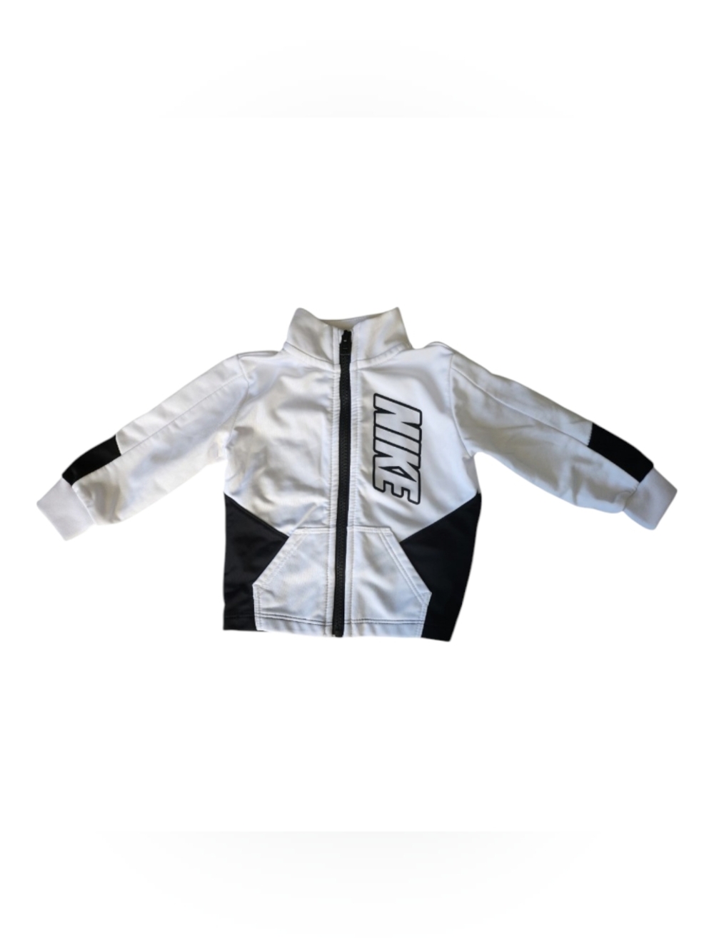 Nike White and Black Kids Zip-Up Track Jacket